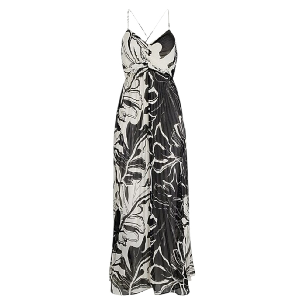 Express Monochrome Floral Maxi Dress